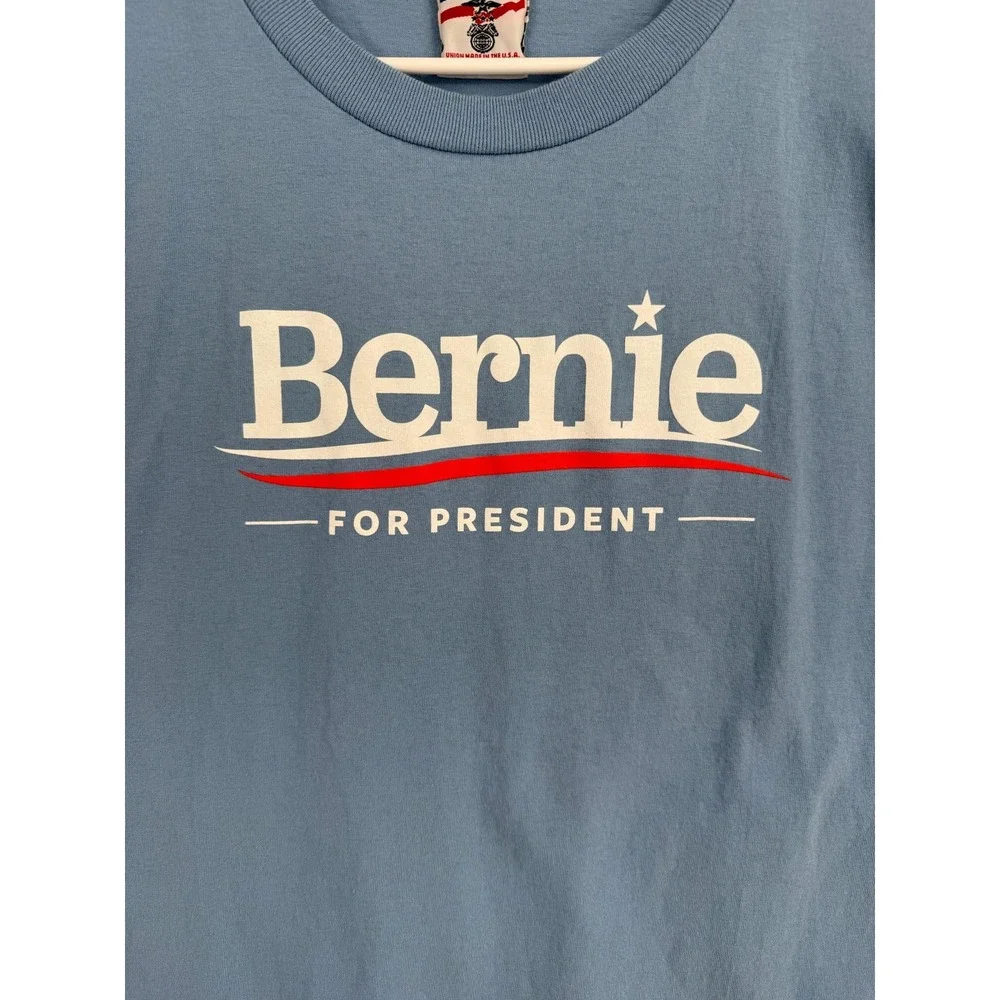 Union Made Bernie Sanders T-Shirt Mens 2XL Blue Political Revolution Graphic Tee